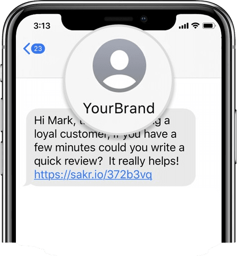 Sender ID registration and messaging illustration